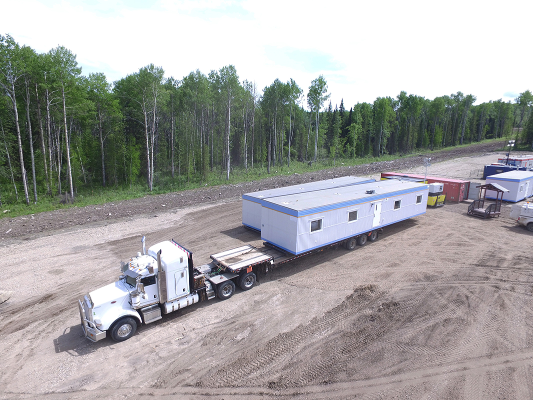 transportation truck moving mobile lodge