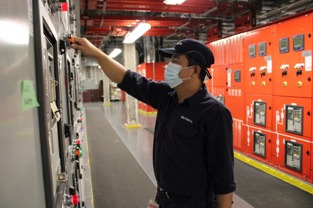 A technician working