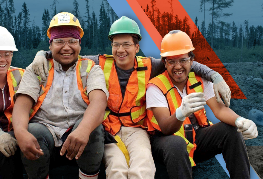 Young workers on a break